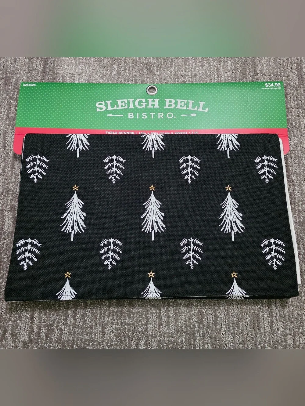 NWT Black Rustic Tree Table Runner Moody Whimsigoth Modern Monochrome 16x80